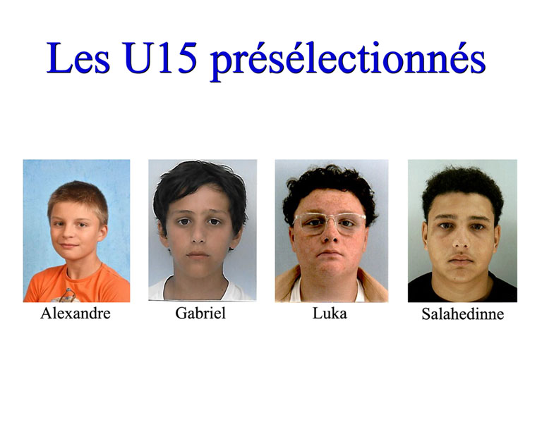 Les U15 présélectionnés
